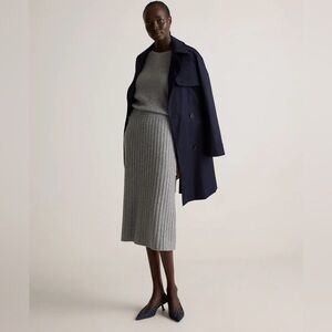 Mongolian Cashmere Midi Skirt Grey nwot